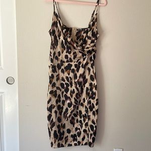 animal print strap dress